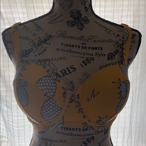 Yellow pineapple bikini top